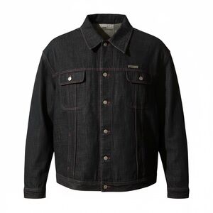 Men's Black Denim Jacket and Pants Suit